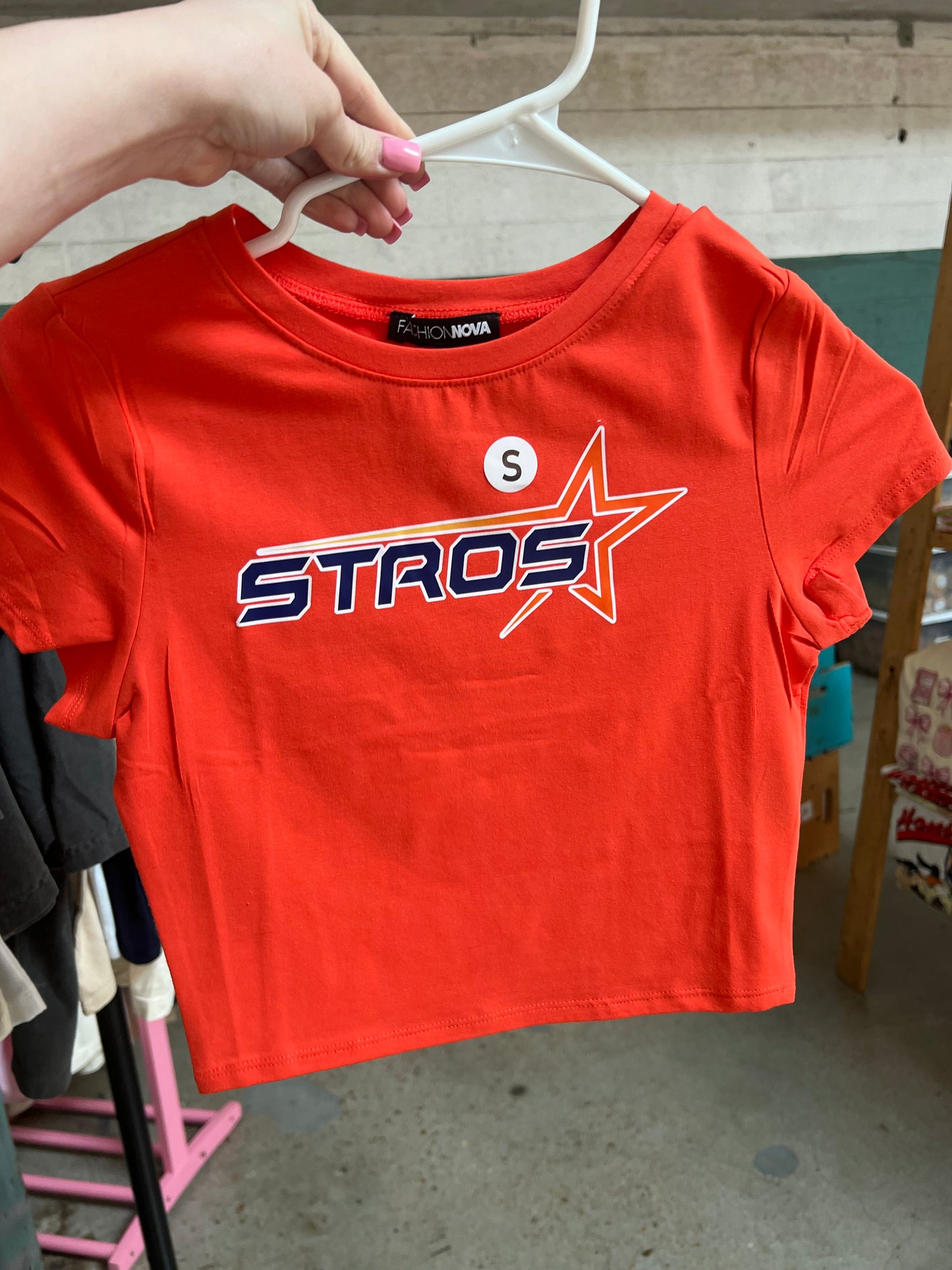 Orange Astros crop top