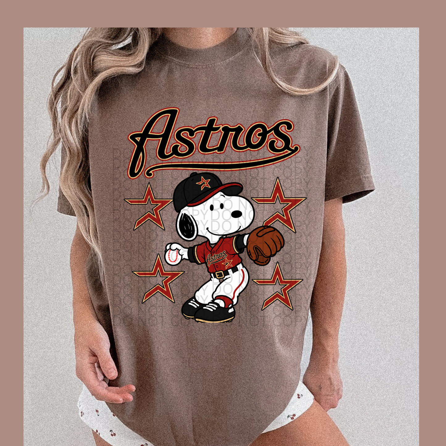 Astros Snoopy T-shirt exclusive Brown