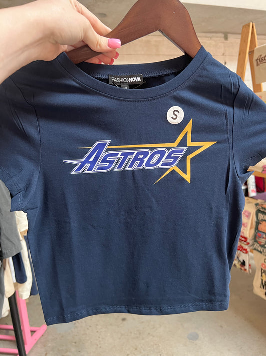 Blue Astros crop top
