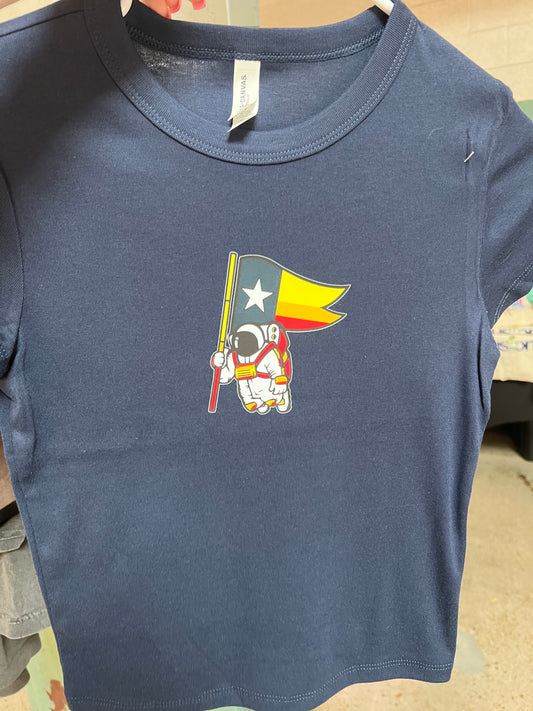 Blue fitted tee