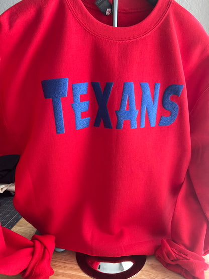 Texans glitter puff sweatshirt