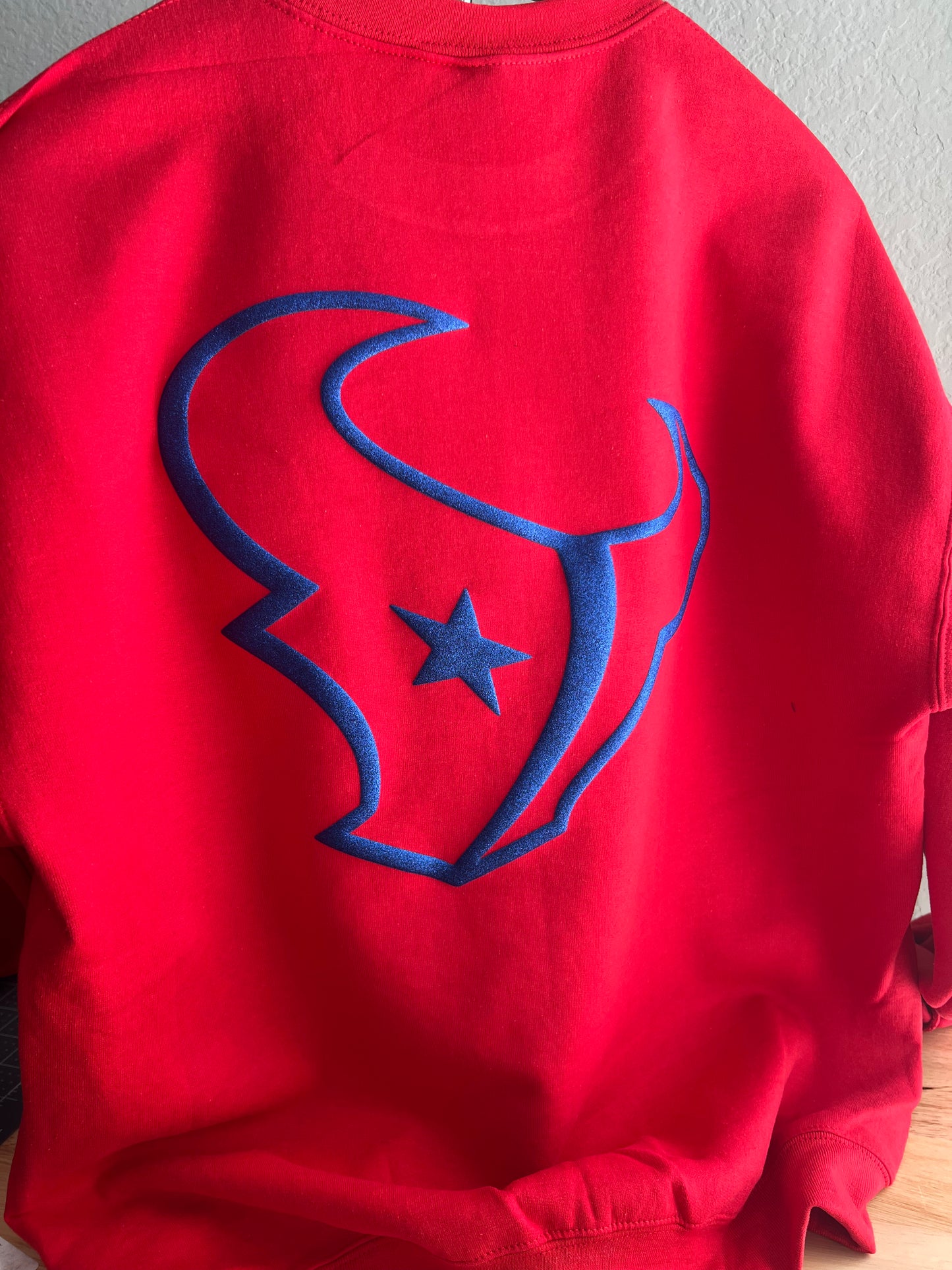 Texans glitter puff sweatshirt