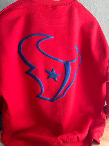 Texans glitter puff sweatshirt