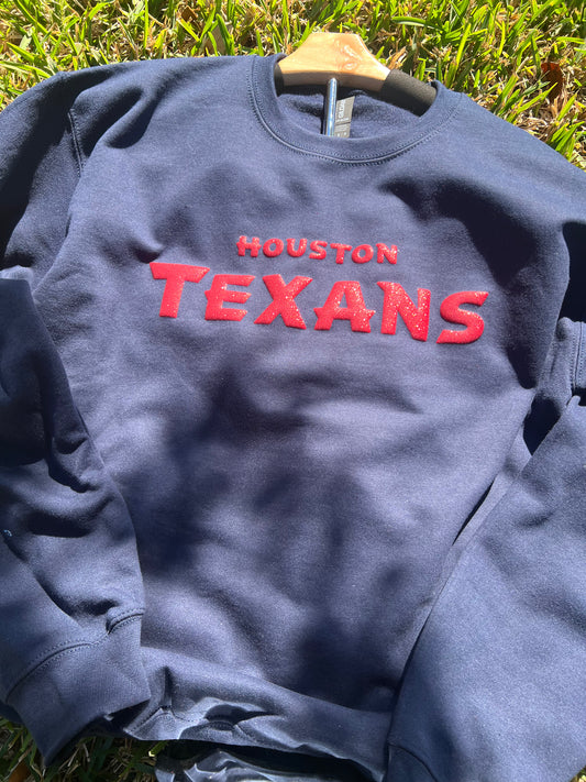 Houston Texans glitter puff sweatshirt
