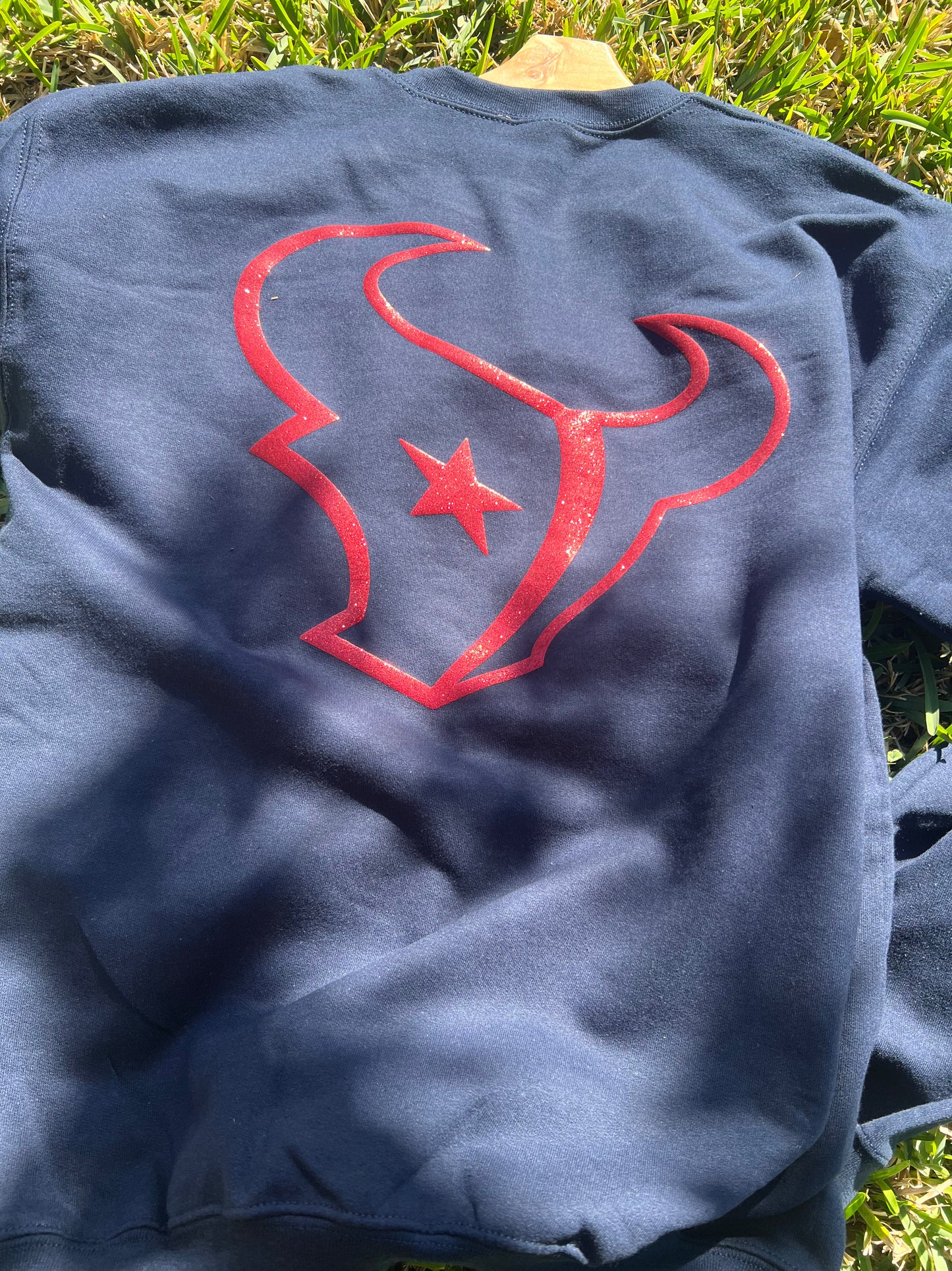 Houston Texans glitter puff sweatshirt