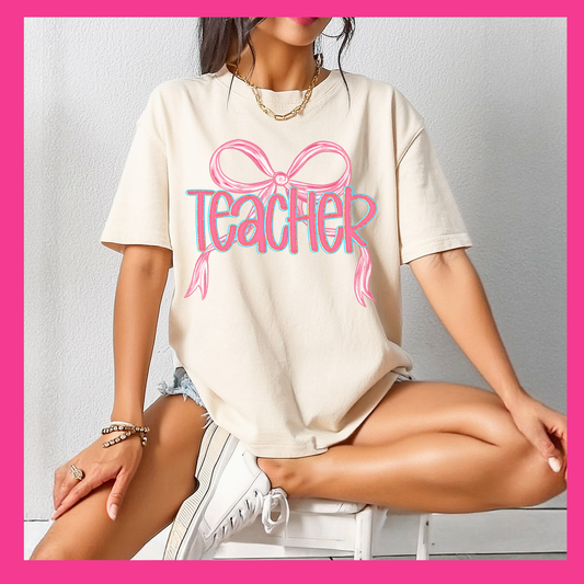 Teacher Bow T-shirt