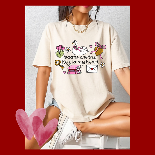 Books are the Key to my Heart T-shirt and Sweatshirt