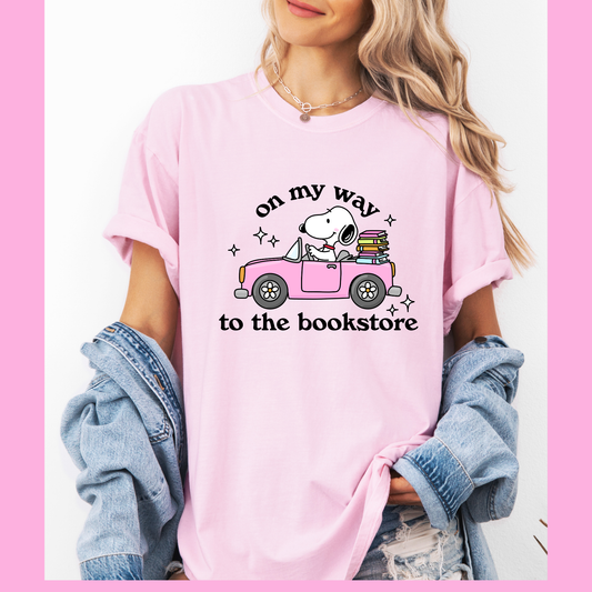 On My Way to the Bookstore Snoopy T-shirt