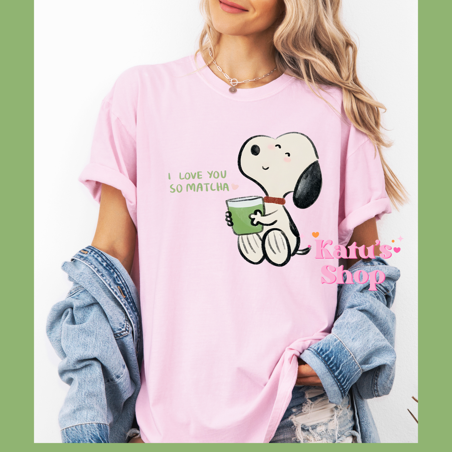 I love you so matcha snoopy T-shirt
