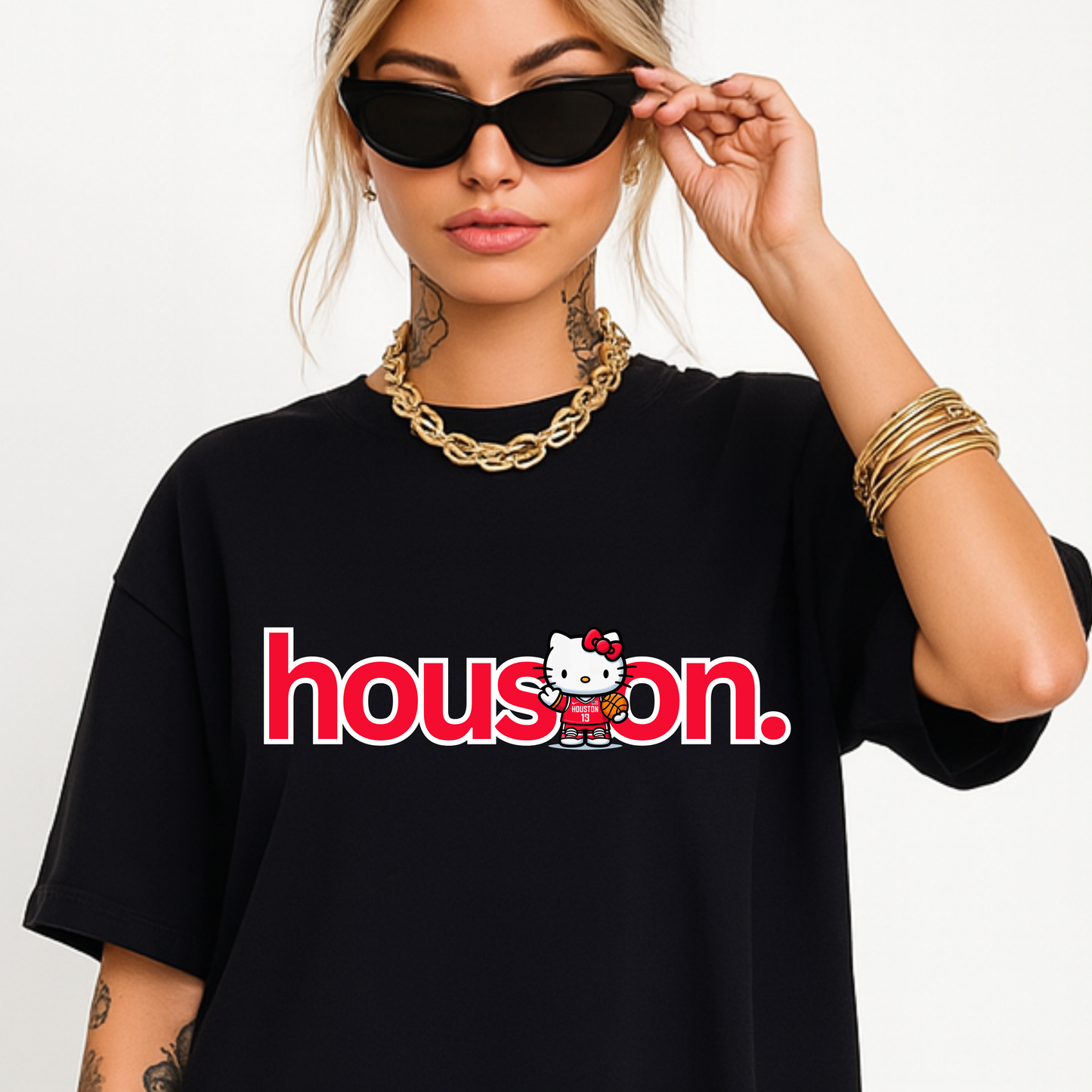 Rockets Hello Kitty Tshirt  Crop Top