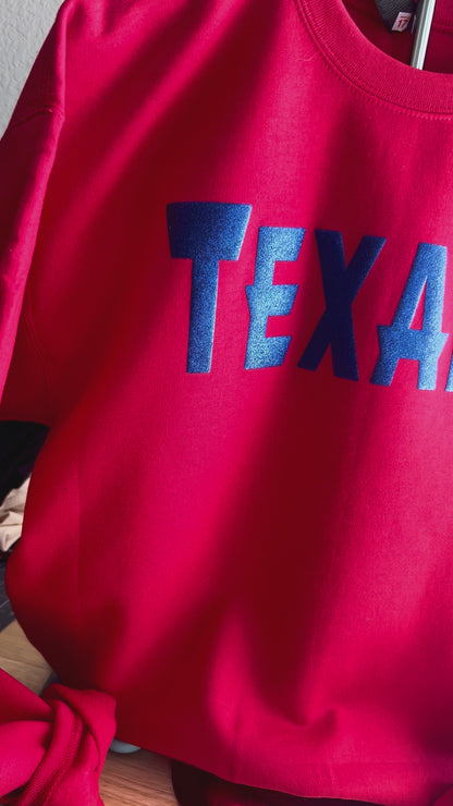 Texans glitter puff sweatshirt