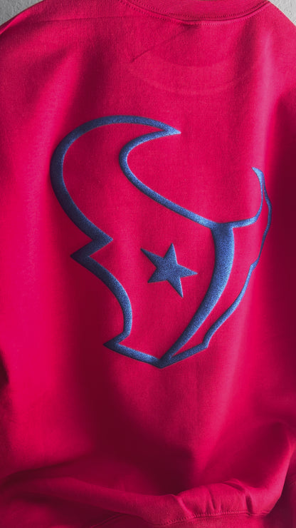 Texans glitter puff sweatshirt