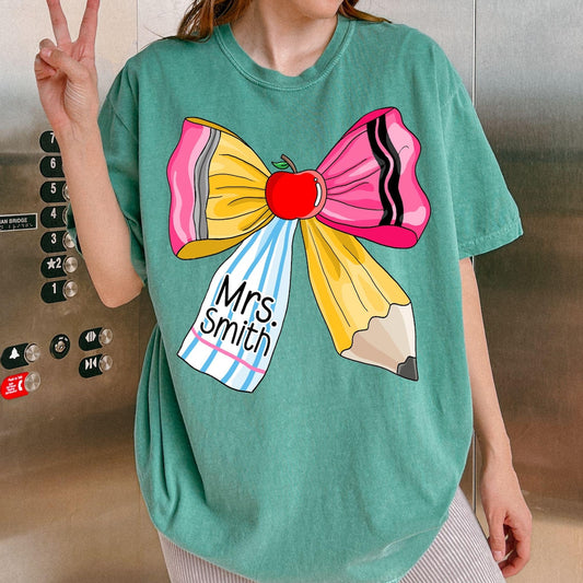 Teacher Bow Custom T-shirt
